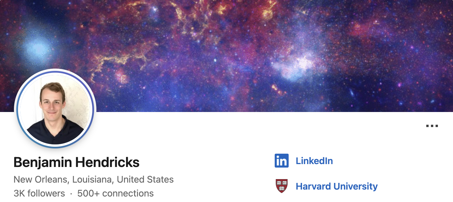 Benjamin Hendricks LinkedIn profile
